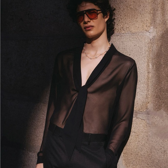 Sheer Black Long Sleeve Top